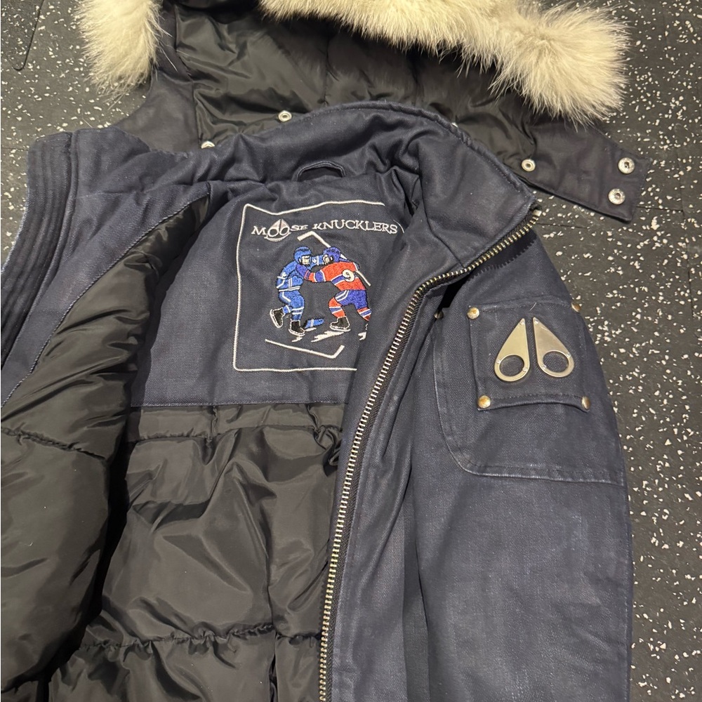 Moose Knuckles Boys Denim Bomber size XS